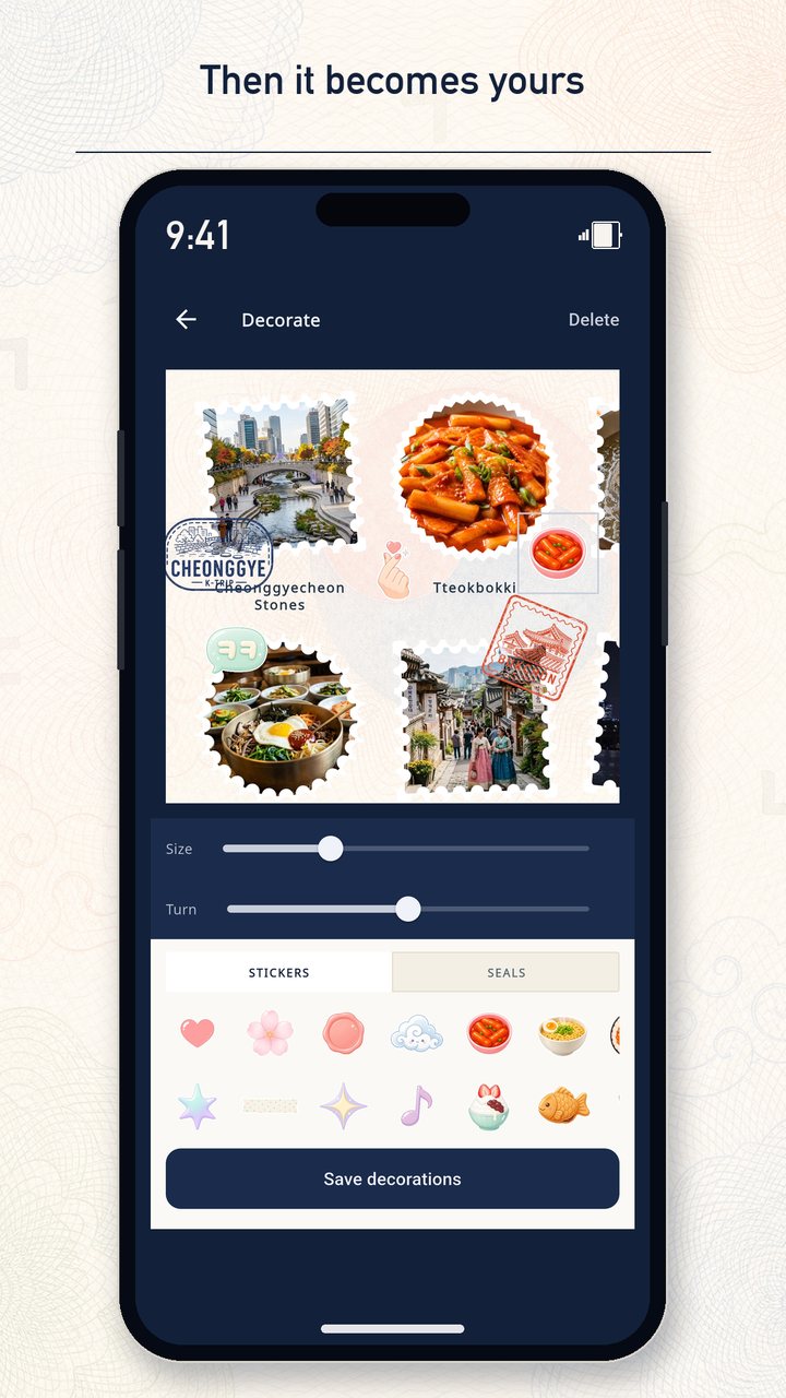 Then it becomes yours — stickers on a visa page